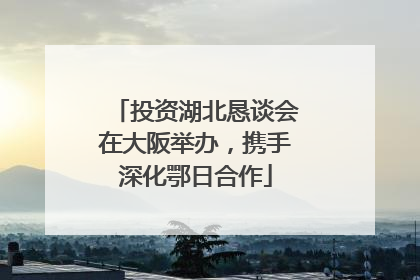 投资湖北恳谈会在大阪举办，携手深化鄂日合作