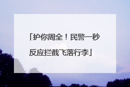 护你周全！民警一秒反应拦截飞落行李