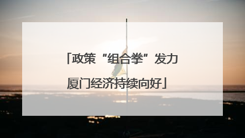 政策“组合拳”发力 厦门经济持续向好