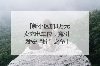 新小区加3万元卖充电车位，竟引发安“桩”之争