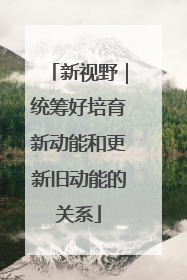 新视野｜统筹好培育新动能和更新旧动能的关系