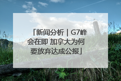 新闻分析｜G7峰会在即 加拿大为何要放弃达成公报