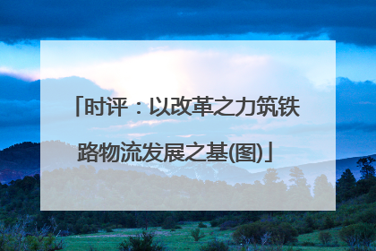时评：以改革之力筑铁路物流发展之基(图)