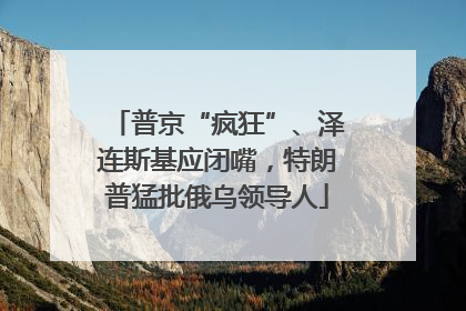 普京“疯狂”、泽连斯基应闭嘴，特朗普猛批俄乌领导人