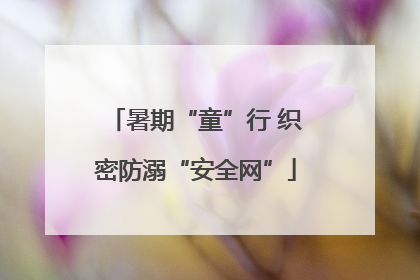 暑期“童”行 织密防溺“安全网”