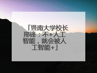 暨南大学校长邢锋：不+人工智能，就会被人工智能+