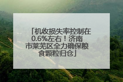 机收损失率控制在0.6%左右！济南市莱芜区全力确保粮食颗粒归仓