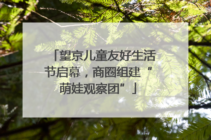 望京儿童友好生活节启幕，商圈组建“萌娃观察团”