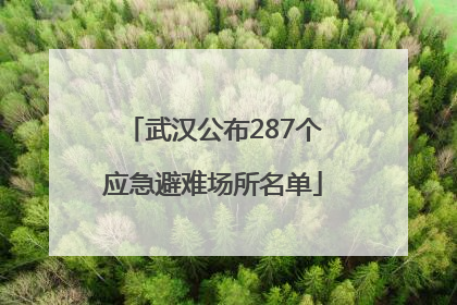 武汉公布287个应急避难场所名单
