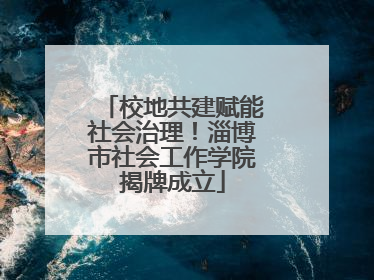 校地共建赋能社会治理！淄博市社会工作学院揭牌成立