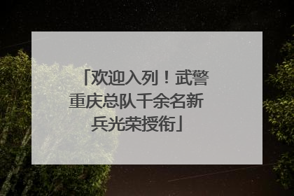 欢迎入列！武警重庆总队千余名新兵光荣授衔