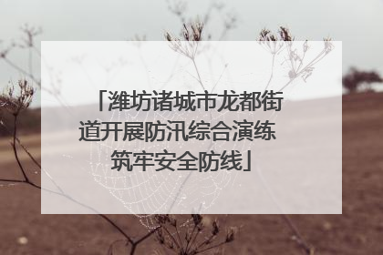 潍坊诸城市龙都街道开展防汛综合演练 筑牢安全防线