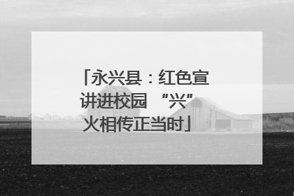 永兴县：红色宣讲进校园 “兴”火相传正当时