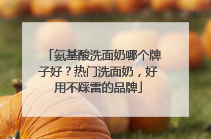 氨基酸洗面奶哪个牌子好？热门洗面奶，好用不踩雷的品牌