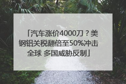 汽车涨价4000刀？美钢铝关税翻倍至50%冲击全球 多国威胁反制