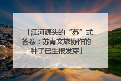 江河源头的“苏”式答卷：苏青文旅协作的种子已生根发芽