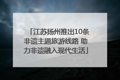 江苏扬州推出10条非遗主题旅游线路 助力非遗融入现代生活