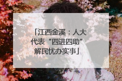 江西金溪：人大代表“四进四助”解民忧办实事