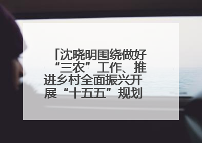 沈晓明围绕做好“三农”工作、推进乡村全面振兴开展“十五五”规划专题调研
