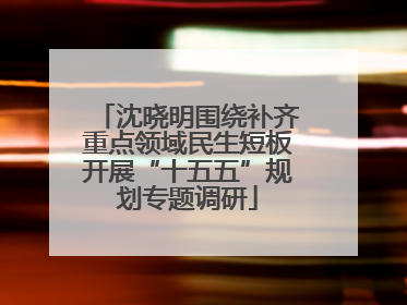 沈晓明围绕补齐重点领域民生短板开展“十五五”规划专题调研