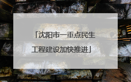沈阳市一重点民生工程建设加快推进