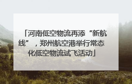 河南低空物流再添“新航线”，郑州航空港举行常态化低空物流试飞活动
