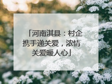 河南淇县：村企携手递关爱，浓情关爱暖人心