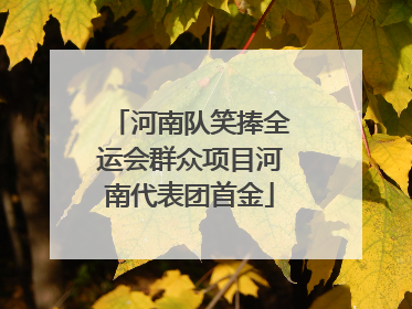 河南队笑捧全运会群众项目河南代表团首金