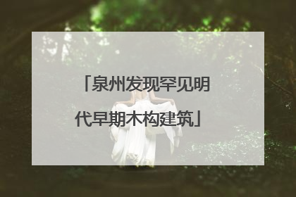 泉州发现罕见明代早期木构建筑