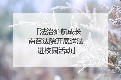 法治护航成长 南召法院开展送法进校园活动