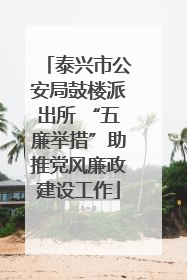 泰兴市公安局鼓楼派出所 “五廉举措”助推党风廉政建设工作