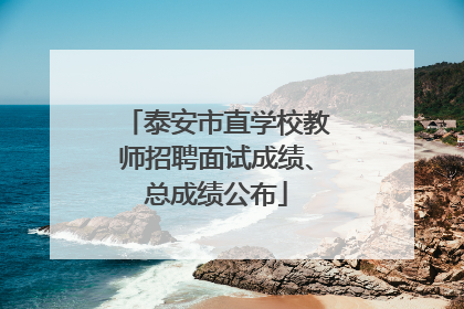泰安市直学校教师招聘面试成绩、总成绩公布