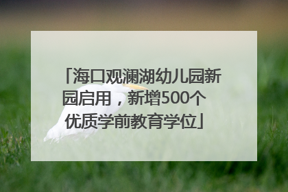 海口观澜湖幼儿园新园启用，新增500个优质学前教育学位