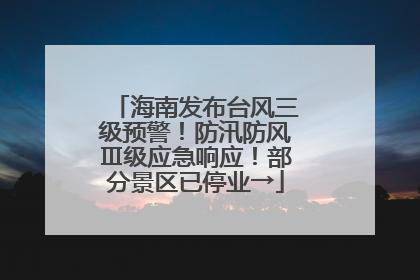 海南发布台风三级预警！防汛防风Ⅲ级应急响应！部分景区已停业→