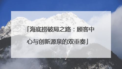 海底捞破局之路：顾客中心与创新源泉的双重奏