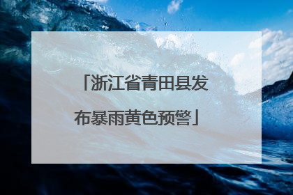 浙江省青田县发布暴雨黄色预警