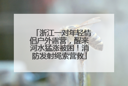浙江一对年轻情侣户外露营，醒来河水猛涨被困！消防发射绳索营救