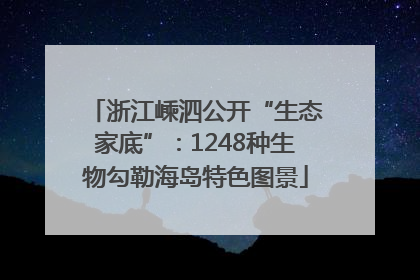 浙江嵊泗公开“生态家底”：1248种生物勾勒海岛特色图景