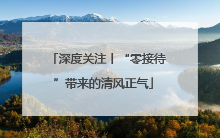 深度关注丨“零接待”带来的清风正气