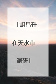 胡昌升在天水市调研