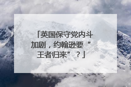 英国保守党内斗加剧，约翰逊要“王者归来”？