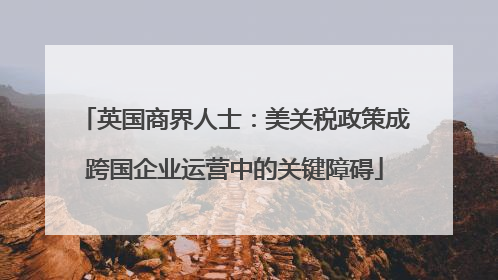 英国商界人士：美关税政策成跨国企业运营中的关键障碍