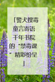 警犬搜毒 童言寄语 千年书院的“禁毒课”精彩纷呈