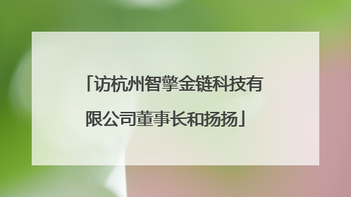 访杭州智擎金链科技有限公司董事长和扬扬