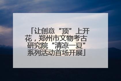 让创意“顶”上开花，郑州市文物考古研究院“清凉一夏”系列活动首场开展
