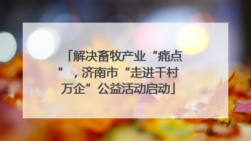 解决畜牧产业“痛点”，济南市“走进千村万企”公益活动启动