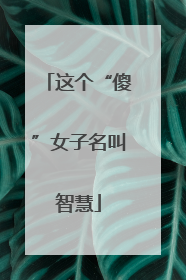 这个“傻”女子名叫智慧