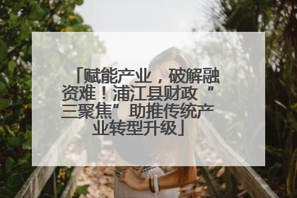 赋能产业，破解融资难！浦江县财政“三聚焦”助推传统产业转型升级