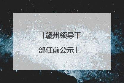 赣州领导干部任前公示
