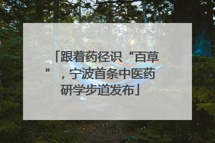 跟着药径识“百草”，宁波首条中医药研学步道发布